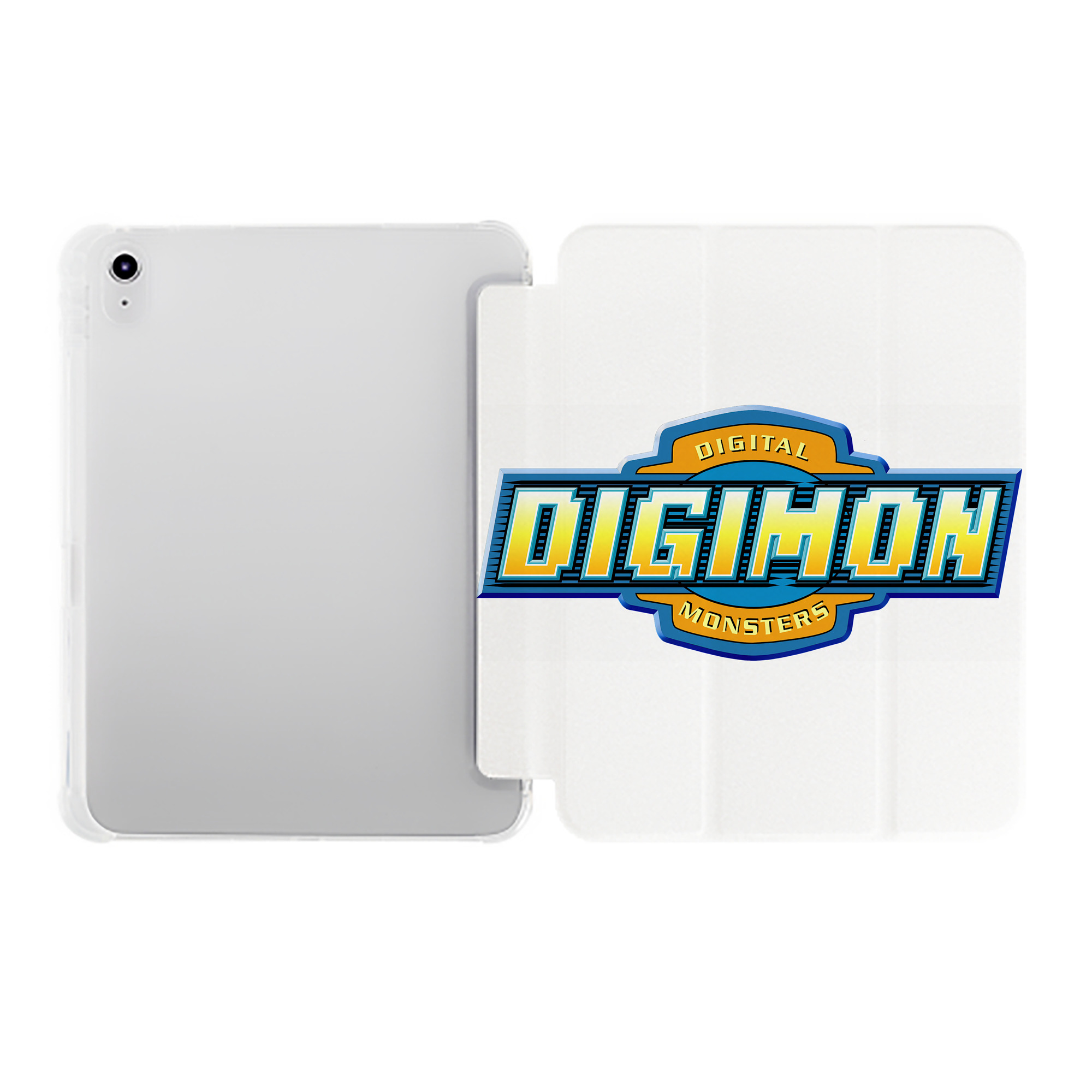 （画像用） Digimon デジタルモンスター/デジモン IPad ケース ペン収納付き 三つ折りスタンド PUレザー×シリコン 対応機種9.5/10.5/10.9インチ